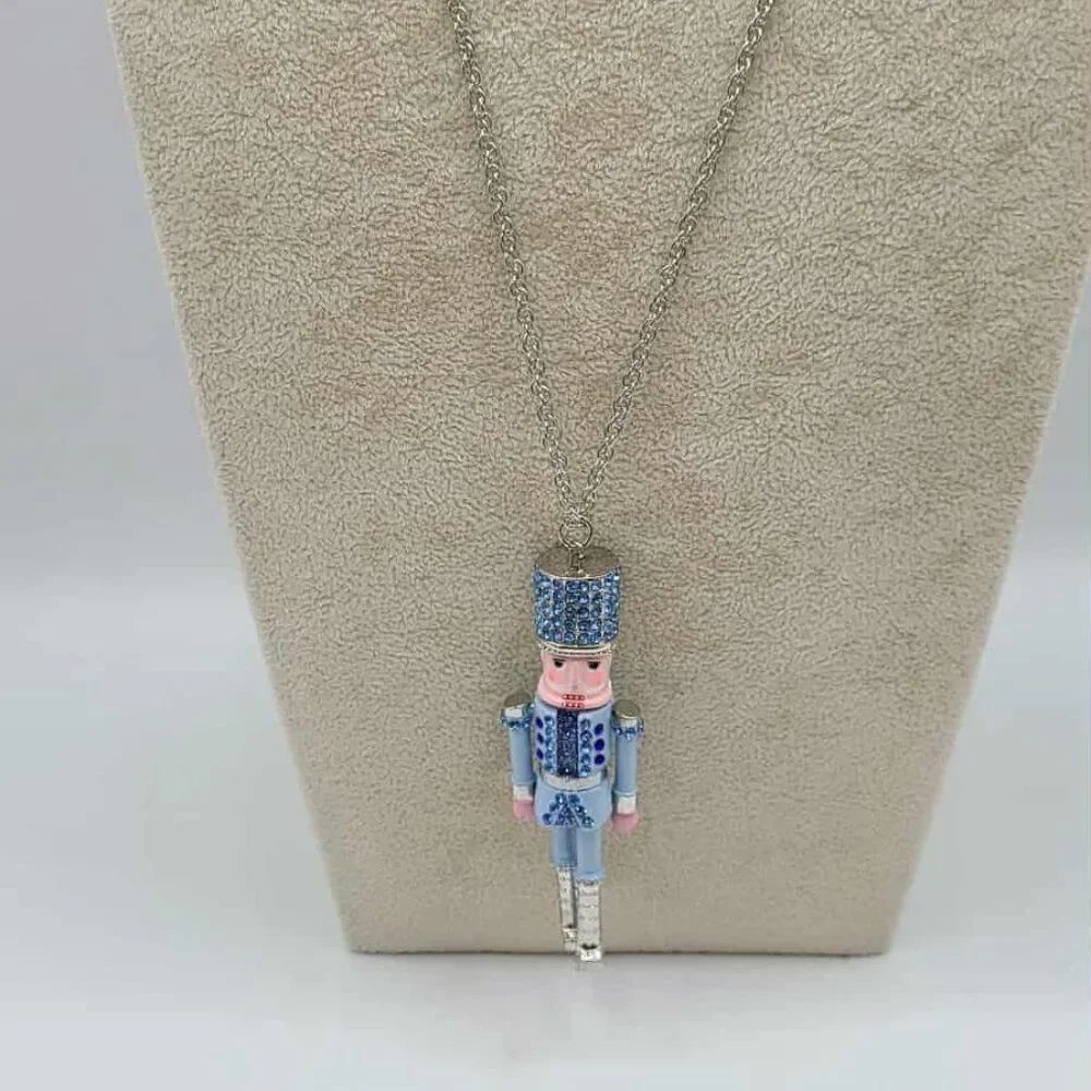 Betsey Johnson Blue Nutcracker Pendant NEW NWT